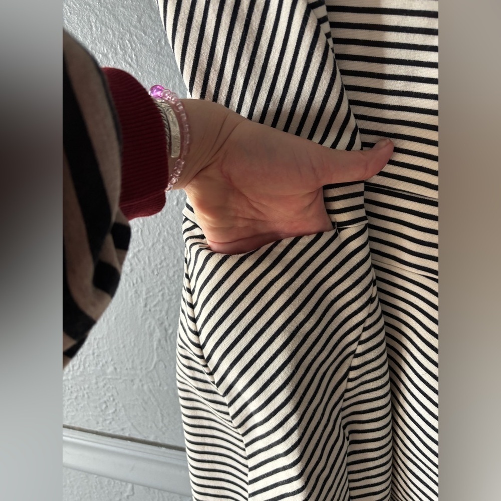 Toad & Co Striped Tank Dress Stretch Knit Sleeveless Black White Size S - Picture 11 of 12